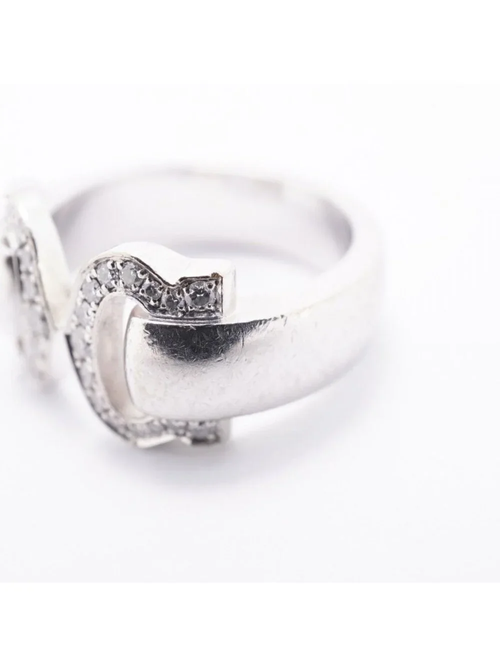 Cartier Ring 2C Boucles 18k White Gold Diamond